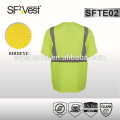 Sicherheits-T-Shirts Bau-Sicherheits-Kleidung reflektierende T-Shirts Hallo Vis Arbeit Hemd V-Ausschnitt hohe Sichtbarkeit T-Shirt